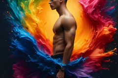 Handsome Men and the Colors of Pride,part of the LGBTQ Gay Pride Collection