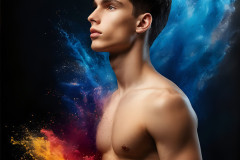 Handsome Men and the Colors of Pride,part of the LGBTQ Gay Pride Collection