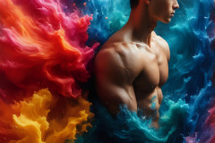 Handsome Men and the Colors of Pride,part of the LGBTQ Gay Pride Collection