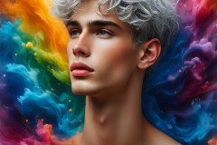 Handsome Men and the Colors of Pride,part of the LGBTQ Gay Pride Collection