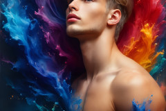 Handsome Men and the Colors of Pride,part of the LGBTQ Gay Pride Collection