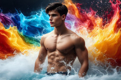 Handsome Men and the Colors of Pride,part of the LGBTQ Gay Pride Collection