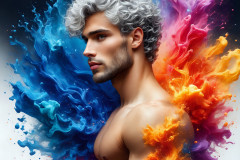 Handsome Men and the Colors of Pride,part of the LGBTQ Gay Pride Collection