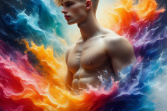 Handsome Men and the Colors of Pride,part of the LGBTQ Gay Pride Collection