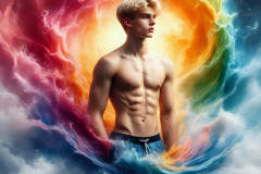 Handsome Men and the Colors of Pride,part of the LGBTQ Gay Pride Collection