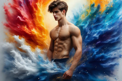 Handsome Men and the Colors of Pride,part of the LGBTQ Gay Pride Collection