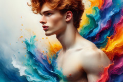 Handsome Men and the Colors of Pride,part of the LGBTQ Gay Pride Collection