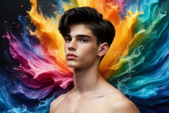 Handsome Men and the Colors of Pride,part of the LGBTQ Gay Pride Collection