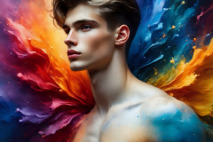 Handsome Men and the Colors of Pride,part of the LGBTQ Gay Pride Collection