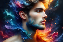 Handsome Men and the Colors of Pride,part of the LGBTQ Gay Pride Collection