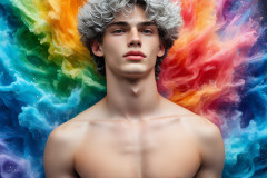 Handsome Men and the Colors of Pride,part of the LGBTQ Gay Pride Collection
