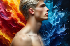 Handsome Men and the Colors of Pride,part of the LGBTQ Gay Pride Collection