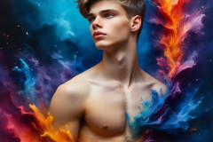 Handsome Men and the Colors of Pride,part of the LGBTQ Gay Pride Collection