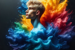 Handsome Men and the Colors of Pride,part of the LGBTQ Gay Pride Collection