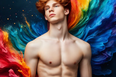 Handsome Men and the Colors of Pride,part of the LGBTQ Gay Pride Collection