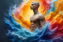 Handsome Men and the Colors of Pride,part of the LGBTQ Gay Pride Collection