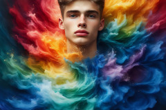 Handsome Men and the Colors of Pride,part of the LGBTQ Gay Pride Collection