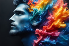 Handsome Men and the Colors of Pride,part of the LGBTQ Gay Pride Collection