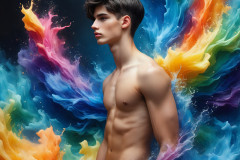 Handsome Men and the Colors of Pride,part of the LGBTQ Gay Pride Collection