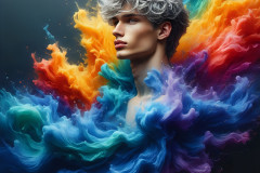 Handsome Men and the Colors of Pride,part of the LGBTQ Gay Pride Collection