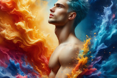 Handsome Men and the Colors of Pride,part of the LGBTQ Gay Pride Collection