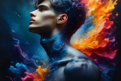 Handsome Men and the Colors of Pride,part of the LGBTQ Gay Pride Collection