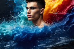 Handsome Men and the Colors of Pride,part of the LGBTQ Gay Pride Collection