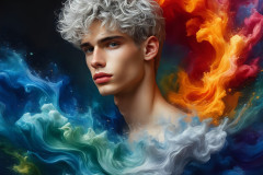 Handsome Men and the Colors of Pride,part of the LGBTQ Gay Pride Collection