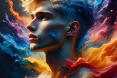 Handsome Men and the Colors of Pride,part of the LGBTQ Gay Pride Collection