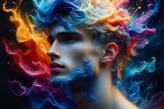 Handsome Men and the Colors of Pride,part of the LGBTQ Gay Pride Collection