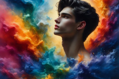 Handsome Men and the Colors of Pride,part of the LGBTQ Gay Pride Collection