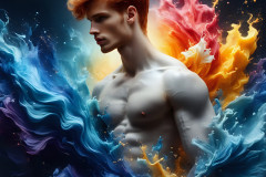 Handsome Men and the Colors of Pride,part of the LGBTQ Gay Pride Collection