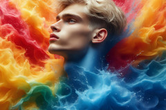 Handsome Men and the Colors of Pride,part of the LGBTQ Gay Pride Collection