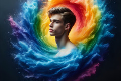 Handsome Men and the Colors of Pride,part of the LGBTQ Gay Pride Collection