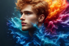 Handsome Men and the Colors of Pride,part of the LGBTQ Gay Pride Collection