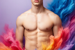 Handsome Men and the Colors of Pride,part of the LGBTQ Gay Pride Collection