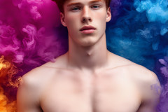 Handsome Men and the Colors of Pride,part of the LGBTQ Gay Pride Collection