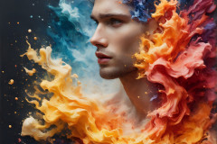 Handsome Men and the Colors of Pride,part of the LGBTQ Gay Pride Collection