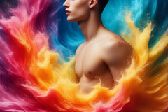 Handsome Men and the Colors of Pride,part of the LGBTQ Gay Pride Collection