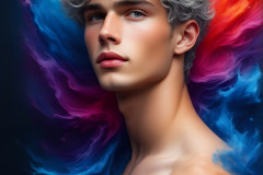 Handsome Men and the Colors of Pride,part of the LGBTQ Gay Pride Collection