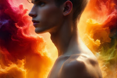 Handsome Men and the Colors of Pride,part of the LGBTQ Gay Pride Collection