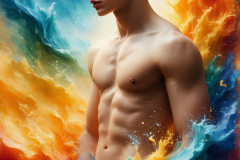 Handsome Men and the Colors of Pride,part of the LGBTQ Gay Pride Collection