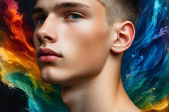 Handsome Men and the Colors of Pride,part of the LGBTQ Gay Pride Collection