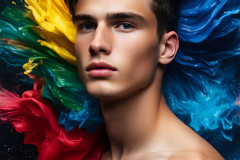 Handsome Men and the Colors of Pride,part of the LGBTQ Gay Pride Collection