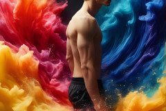 Handsome Men and the Colors of Pride,part of the LGBTQ Gay Pride Collection