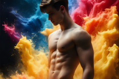 Handsome Men and the Colors of Pride,part of the LGBTQ Gay Pride Collection