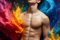 Handsome Men and the Colors of Pride,part of the LGBTQ Gay Pride Collection