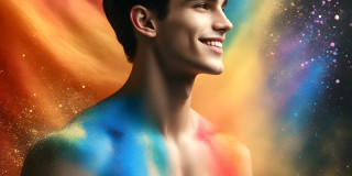 Handsome Men and the Colors of Pride,part of the LGBTQ Gay Pride Collection