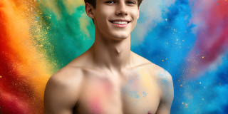 Handsome Men and the Colors of Pride,part of the LGBTQ Gay Pride Collection