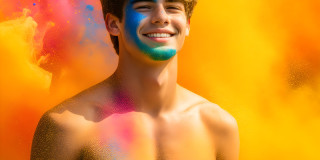 Handsome Men and the Colors of Pride,part of the LGBTQ Gay Pride Collection